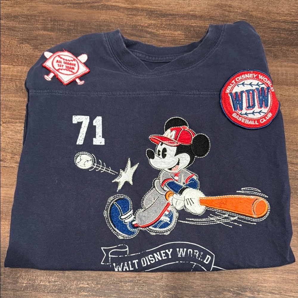 Disney Blue Mickey Mouse Long Sleeve Tee